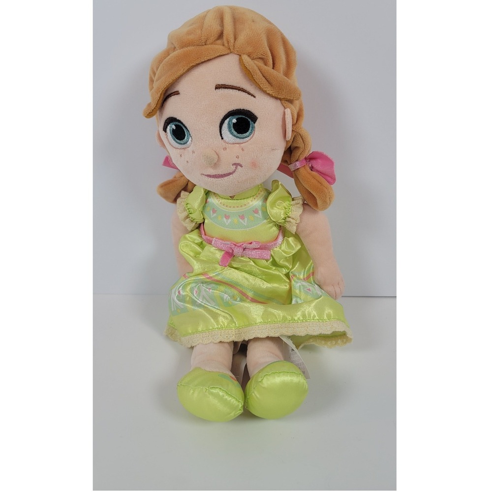 Disney Store Frozen Anna Animators Collection Plush Doll 12 Inch Green Dress